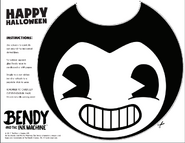 The cutting instruction for Bendy's mask, used for Halloween.