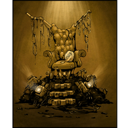 An artwork for the throne chair from the throne room.