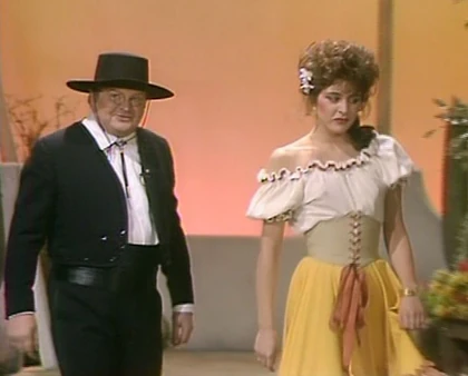 Benny Hill and Jane Leeves