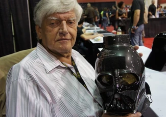 David Prowse with the Darth Vader mask