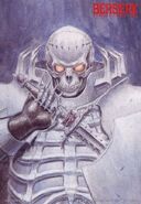 Skull Knight holds his Sword of Thorns. (Vol 3 - illustration card 4)