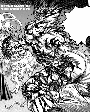 Afterglow Of The Right Eye Berserk Wiki Fandom That and with all the great big bs guts deals with i dont think his eye is the primary pain concern. right eye berserk wiki fandom