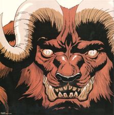 Promotional art of Zodd's face in his apostle form for the 1997 anime.