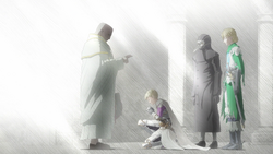 Mozgus prays with Farnese