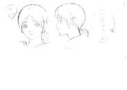 Front and side view profile drawings of a young Judeau for the 1997 anime.