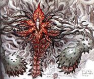 Boceto de la forma mandragorana en el libro Berserk Visual&Story File.