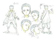 Isidro concept sketches for the 2016 anime.