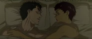 Guts y Casca en camastro (Memorial Edition).png (1 MB) Guts despierta tras su combate contra Griffith, encontrando a Casca a su lado (Memorial Edition).