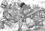 Casca lucha contra los golems vikingos.