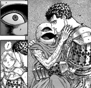 Judeau ve cómo Griffith intenta ahogar a Guts.