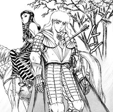 Griffith is struck by an arrow during the Autumn Hunt.