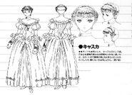 Boceto de vestido de gala en Berserk Kenpū Denki Kanzen Kaisekisho.