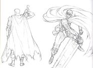 Concept art of the Dragon Slayer and Black Swordsman Guts for the Golden Age film trilogy.