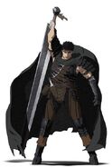 Premier key art of Guts for the 2016 anime.