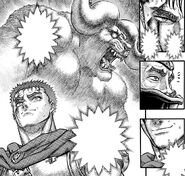 Guts se reconforta al notar que combatir contra Boscogn no es como hacerlo contra Zodd.