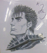 A shikishi of Guts drawn by Kentarou Miura to commemorate the release of Volume 35 in Japan.