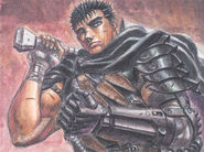 Guts clenches his prosthetic hand.