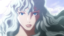 The resurrected Griffith gazing towards Guts.