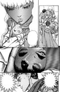 Guts se alarma por cómo el beherit evitó la muerte de Griffith.