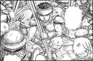 La primera batalla de Guts.