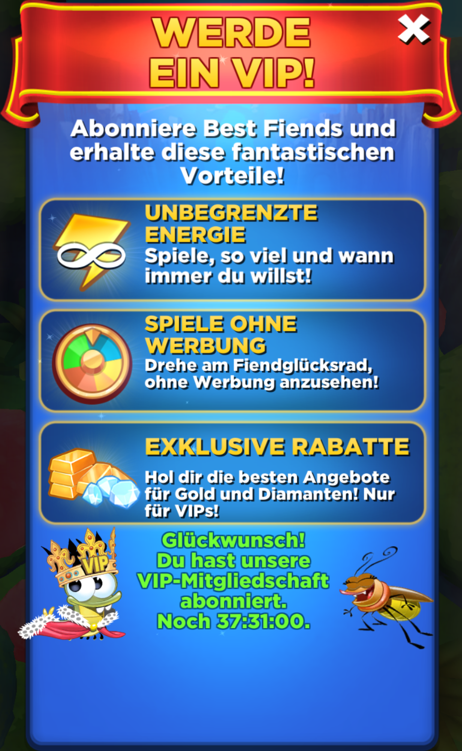 VIP-Mitgliedschaft, Best Fiends Wiki