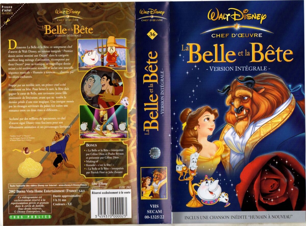 WDHE (France) - La belle et la bête : Version intégrale (2002) (Vente), Wiki VHS