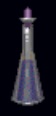 A glass decanter of Shadowmilk against a black background. The decanter is shaped like a narrow cone leading to a long straight neck and a slightly flared top closed with a protroding light brown stopper. A dark clear or periwinkle blue liquid fills the bottle to just under the top of the cone.