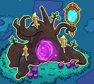 The cosmetics tree (wardrobe) for the Haunted Mansion lobby.