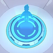 The cosmetics selector (wardrobe) for the Spaceship lobby.