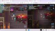 Image that compares the perspective of a ghost to a living player, that of the ghost's perspective to the left, and that of the living player to the right