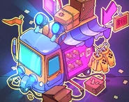 The cosmetics van (wardrobe) for the Neon Tokyo lobby.