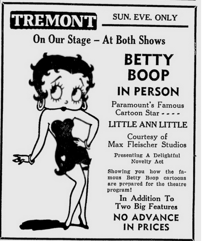 Betty boopadoop in person 1938