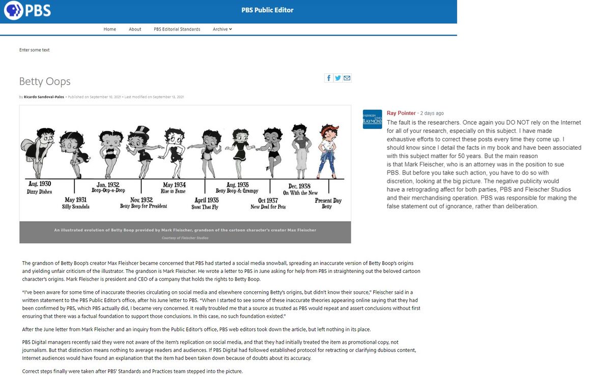 PBS Apologize For Misleading Betty Boop Story | BETTY BOOP Wiki | Fandom