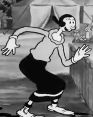 popeye cartoon black and white