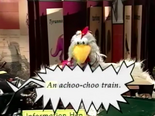 Information Hen tells an achoo-choo train