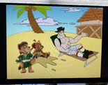 Lionel, Leona and Cliff Hanger at a beach.