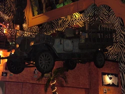 The Clampetts' truck (a 1921 Oldsmobile truck modified by George Barris) on display at Planet Hollywood in Downtown Disney. Another truck is at the College of the Ozarks