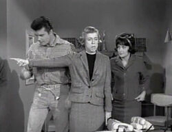 Max Baer Jr, Nancy Kulp and Sharon Tate in The Beverly Hillbillies, The Giant Jackrabbit episode