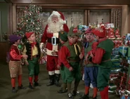 Santa and his helpers are ready to fly.