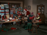 Santa and his elves make toys during the night with a little assistance from Samantha's speed spell.