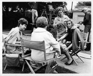 Sandra Gould, Marion Lorne and Elizabeth Montgomery on location at the ranch