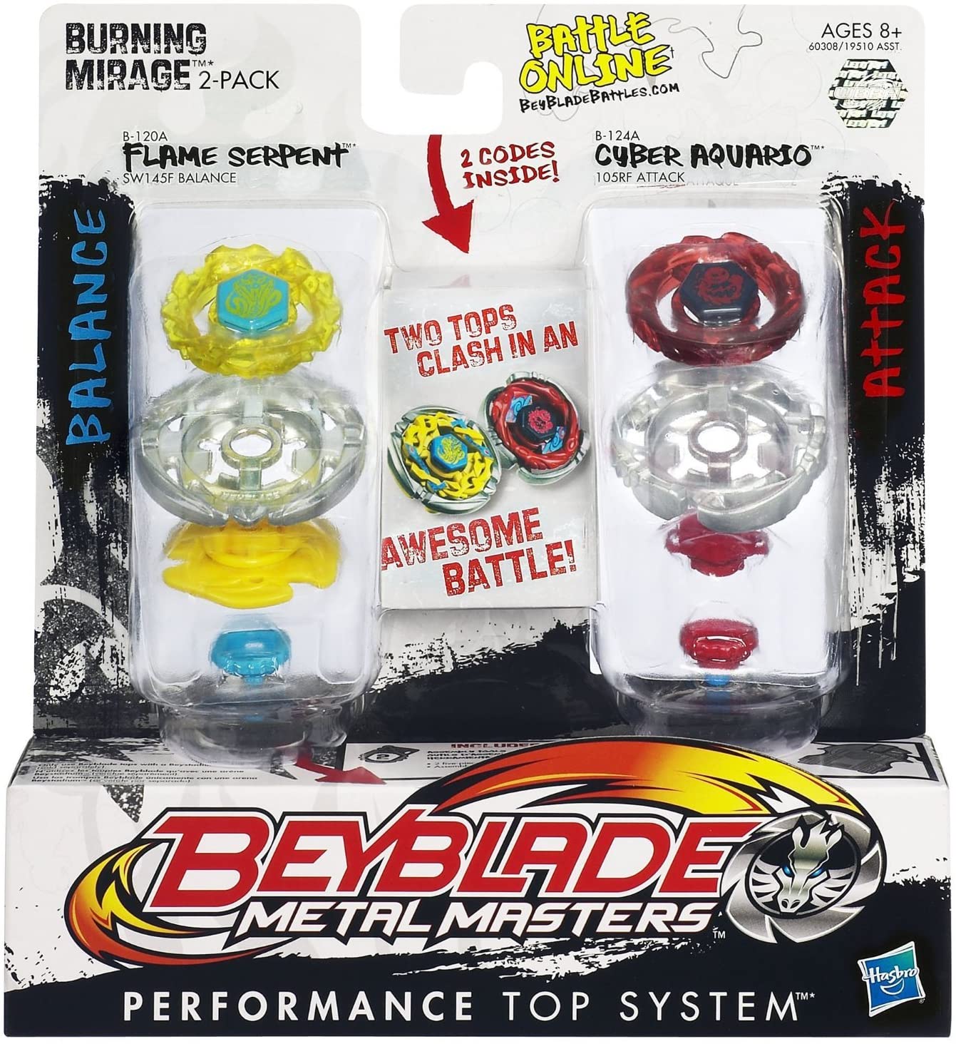 Beyblade Metal Fusion 3-Pack, Attack Version, w/ Storm Aquario