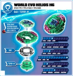 World Evo Helios H6 Outer Charge Metal-SPM | Beyblade Store