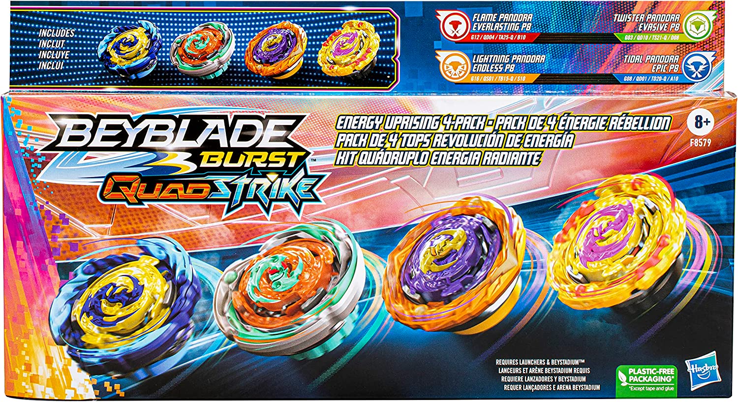 Kit 2 Beyblade Burst Valtryek Vs Spryzen + 4 Lançadores Ganhe