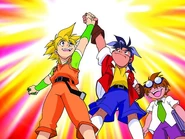 Tyson und Max freuen sich das sie in einem Team sind.