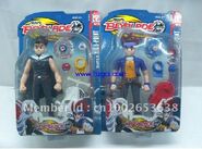 Fake Beyblades with knockoff figures of Gingka and Ryuga