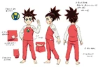 Colored concept art for Aiger in his pajamas in Beyblade Burst Turbo