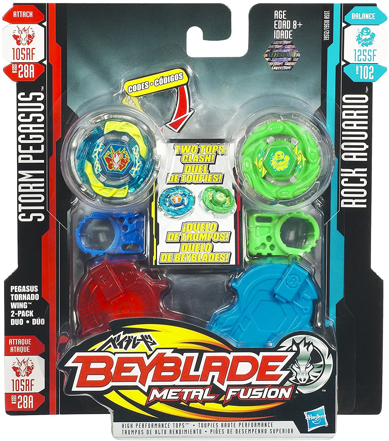 Beyblade Peão Tornado Compativel Arena Azul C/ 4 Peões