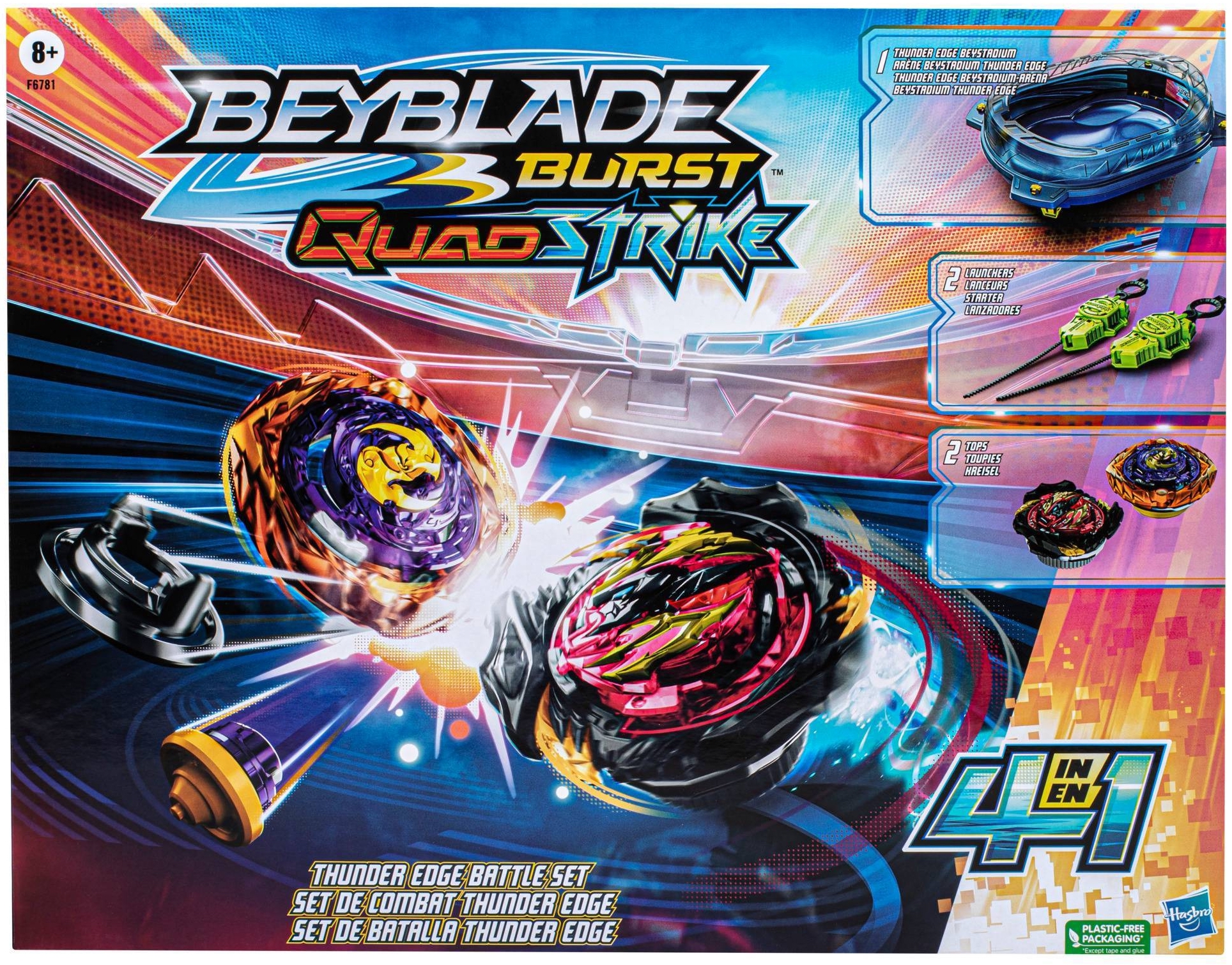 BEYBLADE BURST QUADSTRIKE Episode 1 Part 1: Thunder and Lightning!  Elemental Power! 