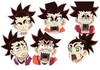 Colored facial expression concept art for Aiger in Beyblade Burst Turbo (sheet 1)